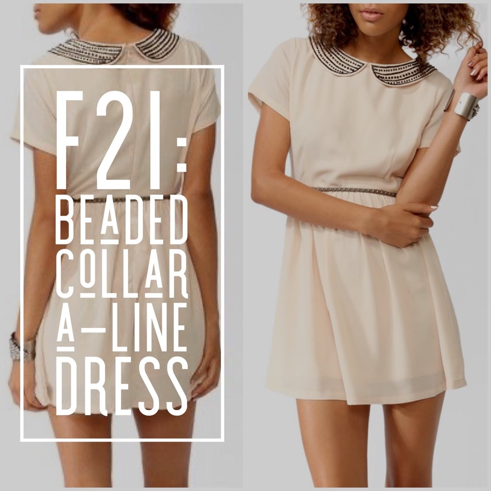 Beaded Collar A-Line Dress